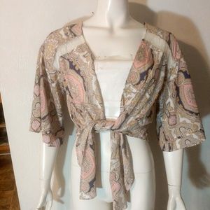 BCBGeneration Off White Multicolor Blouse